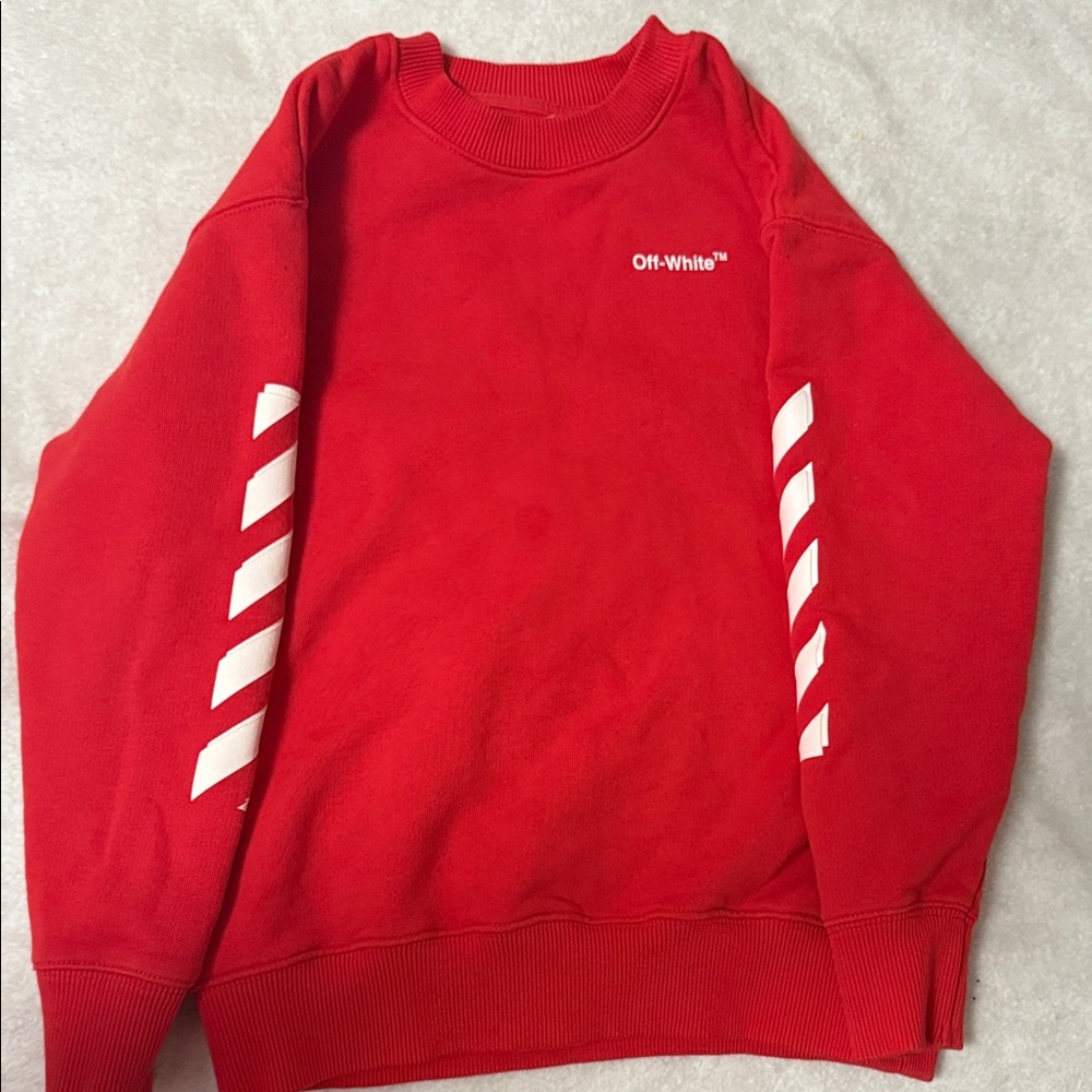 Off-White Bold Red Crewneck Sweater